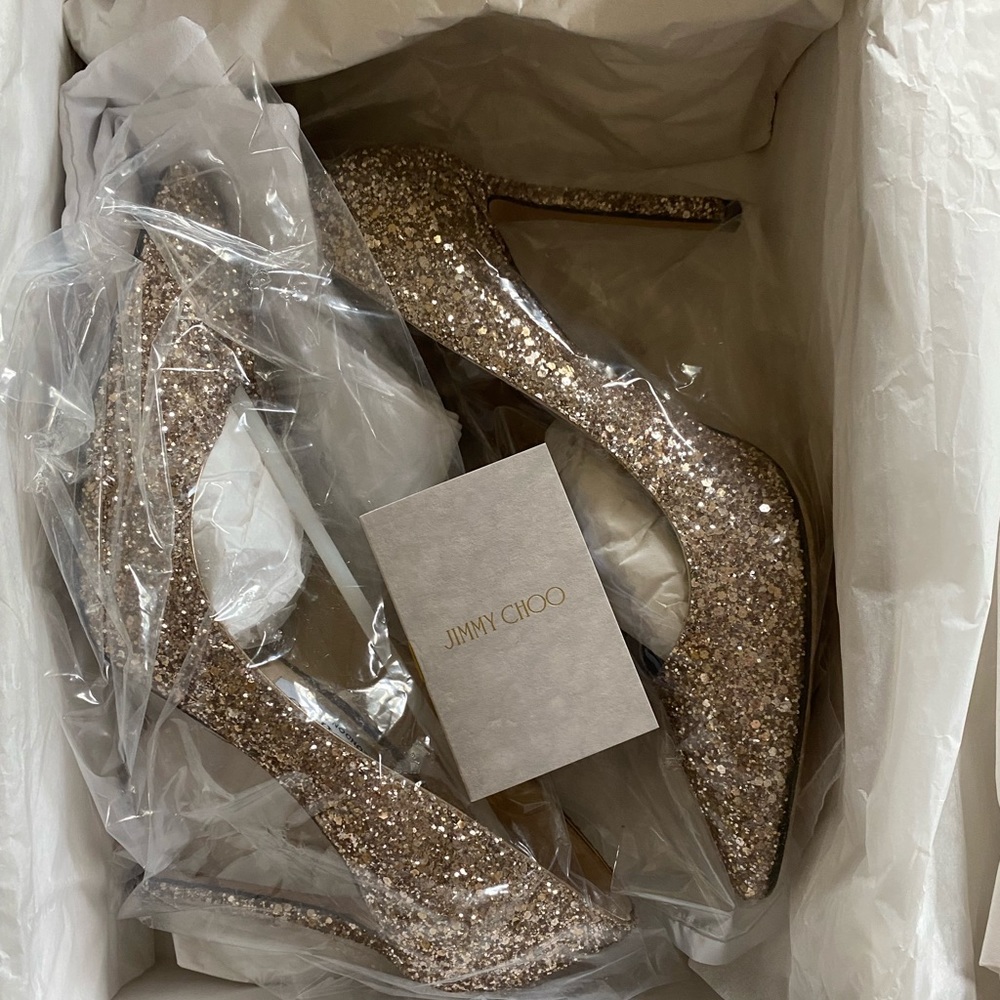 Gorgeous Jimmy Choo Romy 100. Excellent condition.